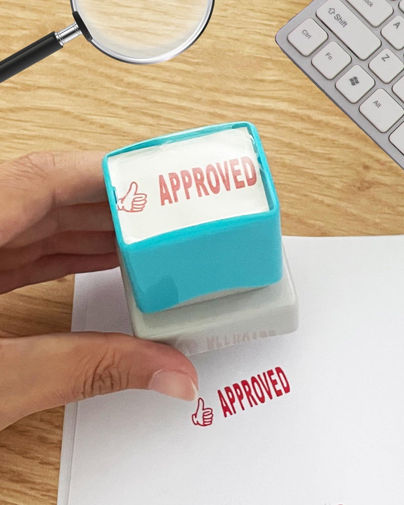 دبليو اي اف جي اي ام اف طوابع معتمدة من WAFJAMF - ختم مطاطي مُحبَّر مسبقًا - ختم مكتب بالحبر الأحمر - متوسط - Image 5